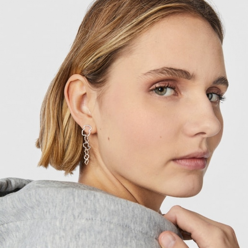 Tous Carrusel Long Women's Earrings Silver | MXR083571 | Usa