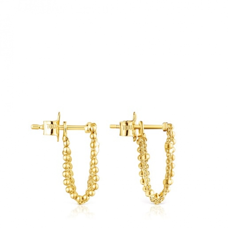 Tous Cool Joy Long Women's Earrings 18k Gold | QGJ806517 | Usa