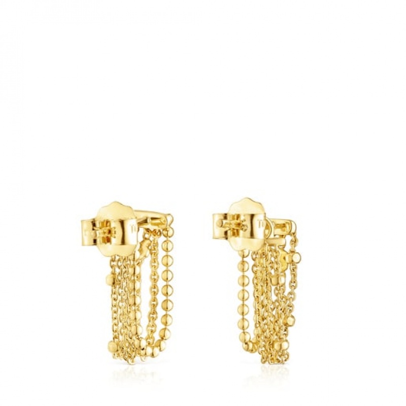 Tous Cool Joy Long Women's Earrings 18k Gold | QGJ806517 | Usa