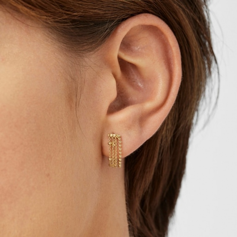 Tous Cool Joy Long Women's Earrings 18k Gold | QGJ806517 | Usa