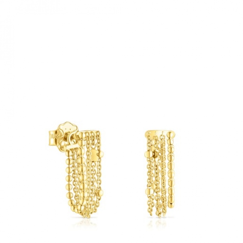 Tous Cool Joy Long Women\'s Earrings 18k Gold | QGJ806517 | Usa