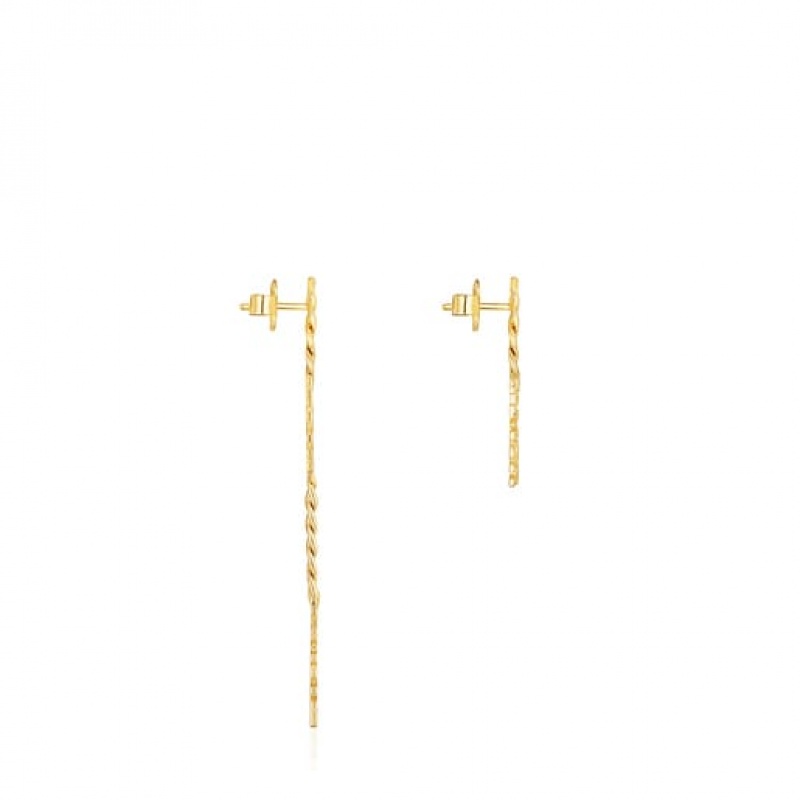 Tous Crossword Long Women's Earrings 18k Gold | JWQ590176 | Usa