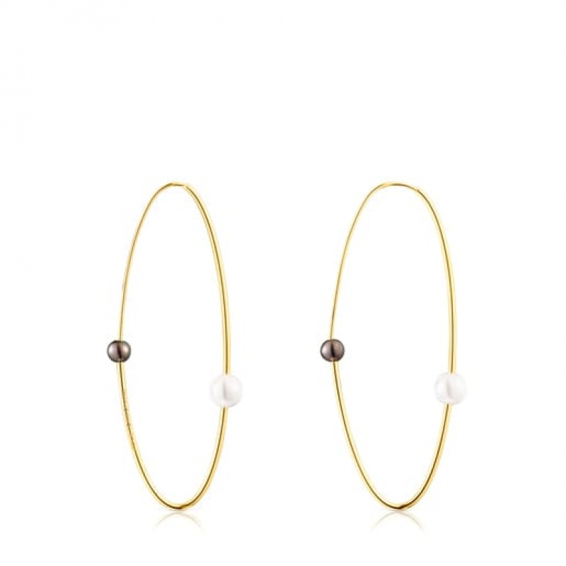 Tous Elipse Hoop Women's Earrings 18k Gold | UGR827064 | Usa