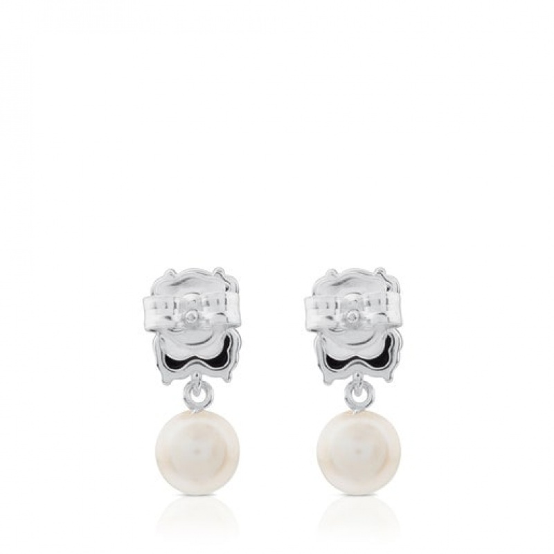 Tous Erma Pearl Women's Earrings Silver | GVA836420 | Usa