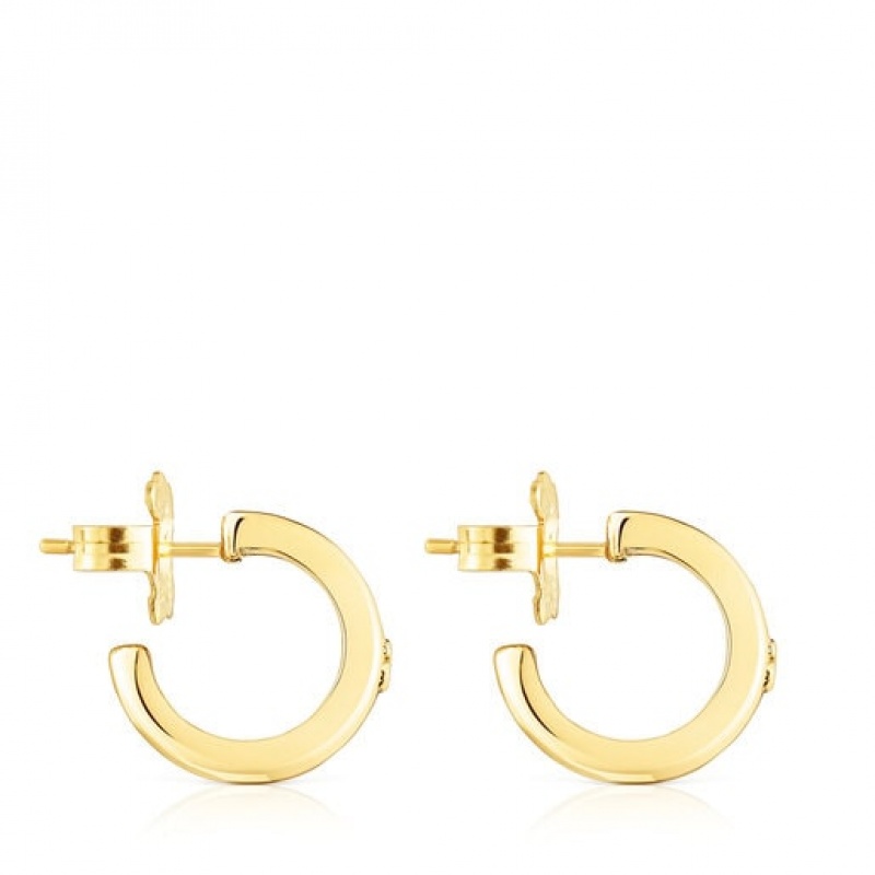 Tous Fellow Hoop Women's Earrings 18k Gold | GWO218304 | Usa