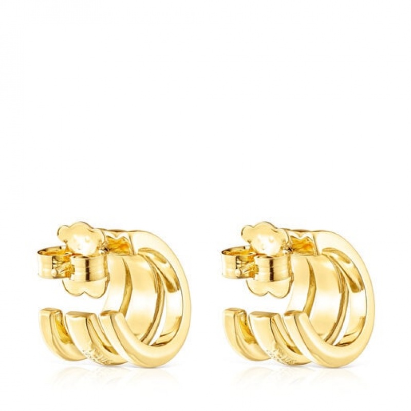 Tous Fellow Hoop Women's Earrings 18k Gold | GWO218304 | Usa