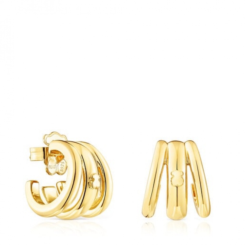 Tous Fellow Hoop Women\'s Earrings 18k Gold | GWO218304 | Usa