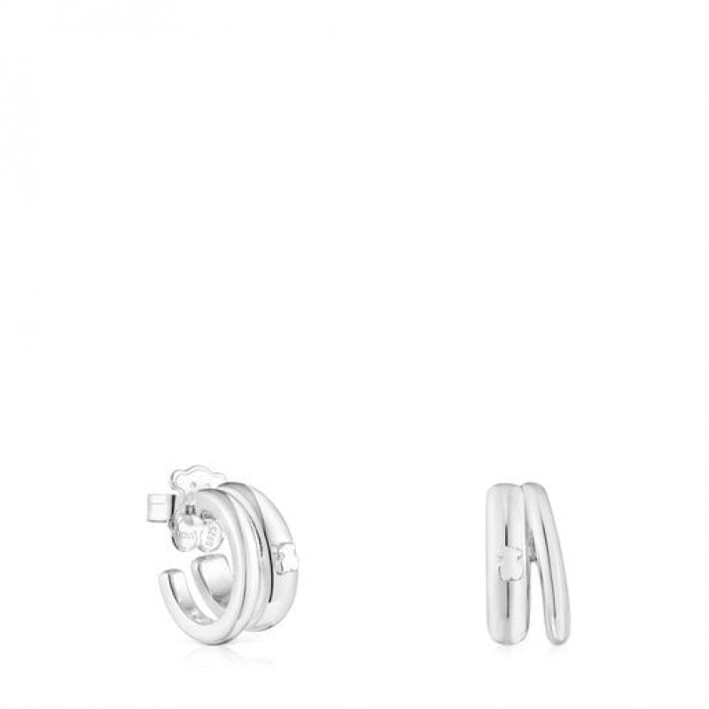 Tous Fellow Hoop Women\'s Earrings Silver | QGL430269 | Usa