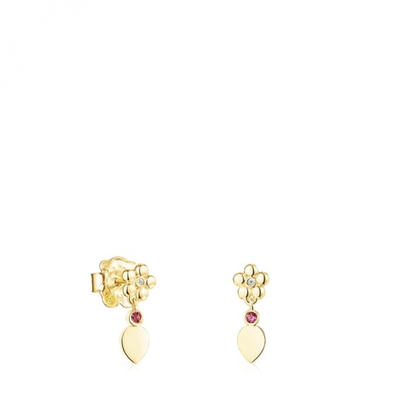 Tous Fragile Nature Women\'s Earrings 18k Gold | BXK048375 | Usa