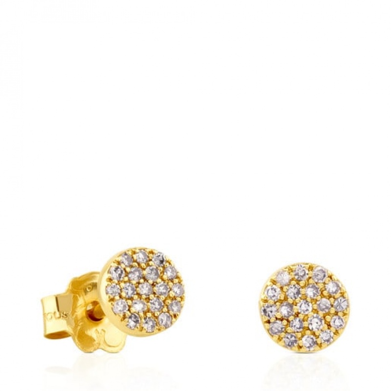 Tous Gem Power Small Women\'s Earrings 18k Gold | ZAH281495 | Usa