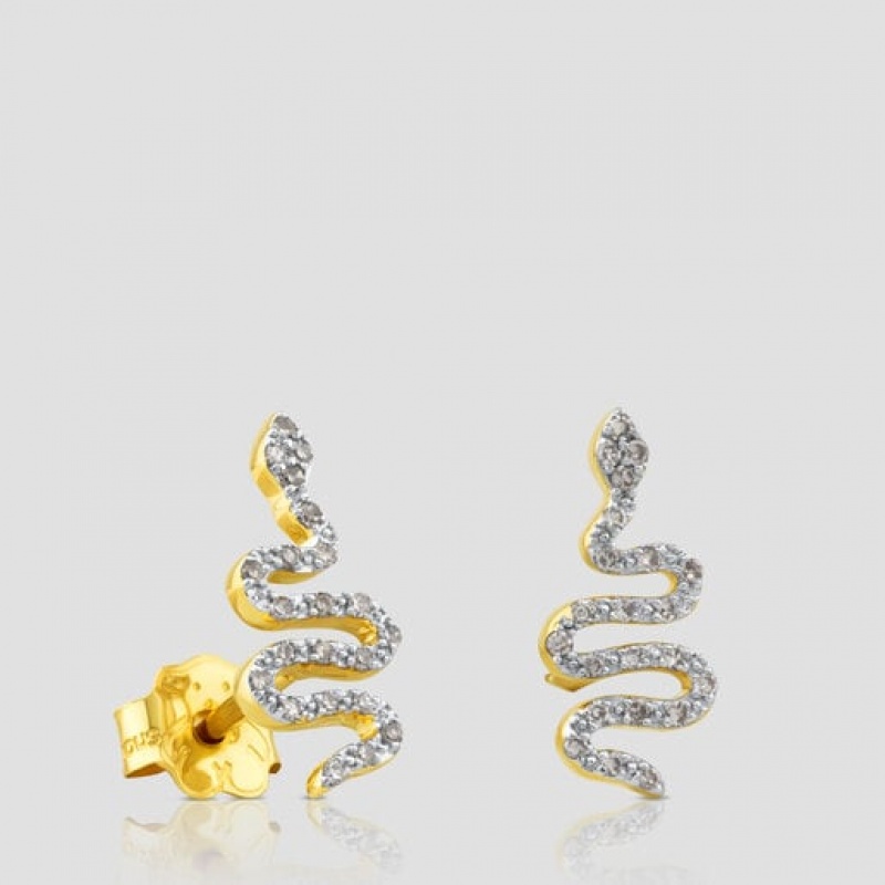 Tous Gem Power Small Women\'s Earrings 18k Gold | DLU120685 | Usa