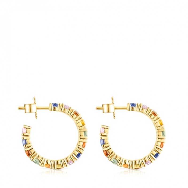 Tous Glaring Hoop Women's Earrings 18k Gold | DSL941237 | Usa