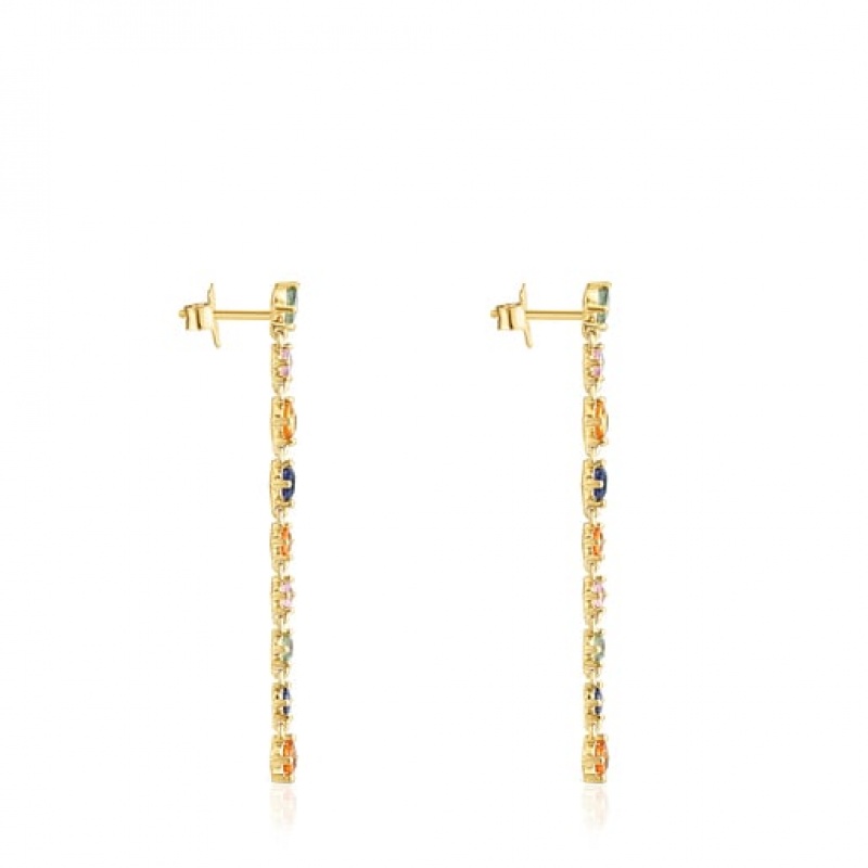 Tous Glaring Long Women's Earrings 18k Gold | FAJ126935 | Usa