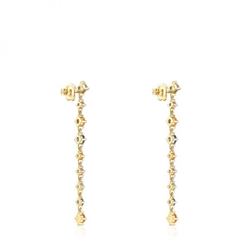 Tous Glaring Long Women's Earrings 18k Gold | FAJ126935 | Usa