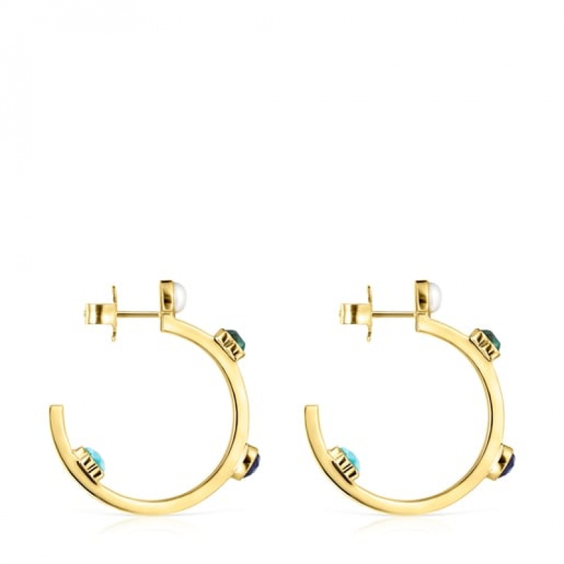 Tous Glory Hoop Women's Earrings 18k Gold | CES735916 | Usa