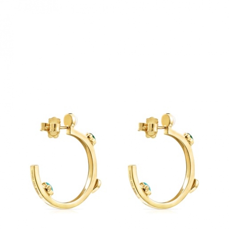 Tous Glory Hoop Women's Earrings 18k Gold | CES735916 | Usa