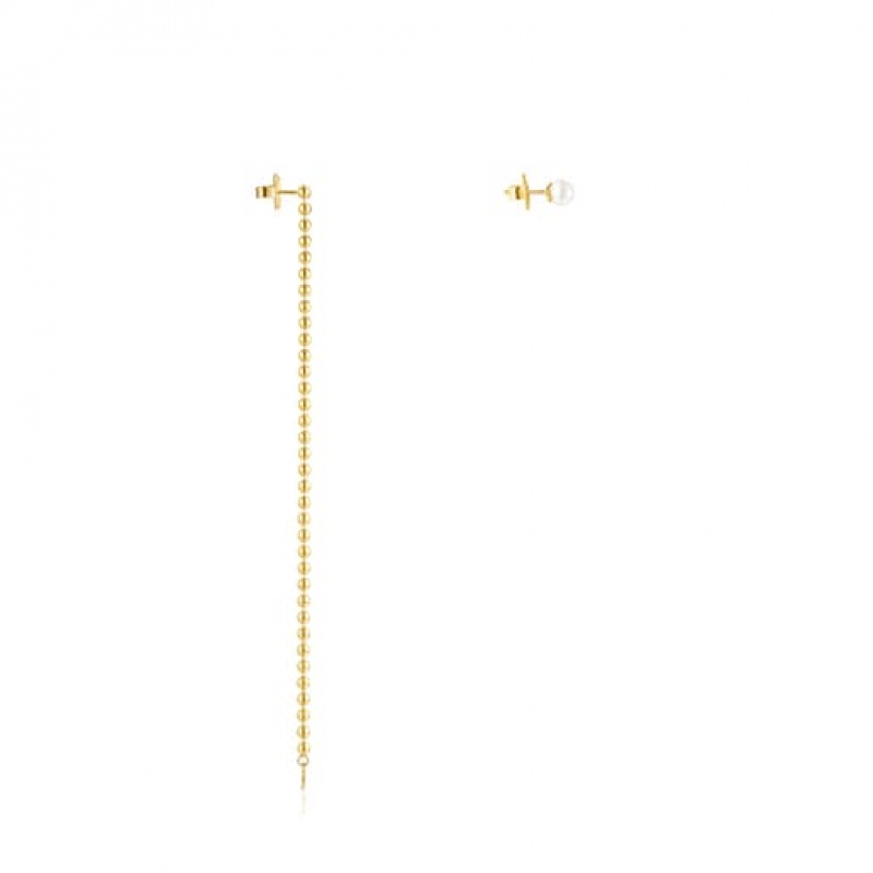 Tous Gloss Long Women's Earrings 18k Gold | KEL436058 | Usa