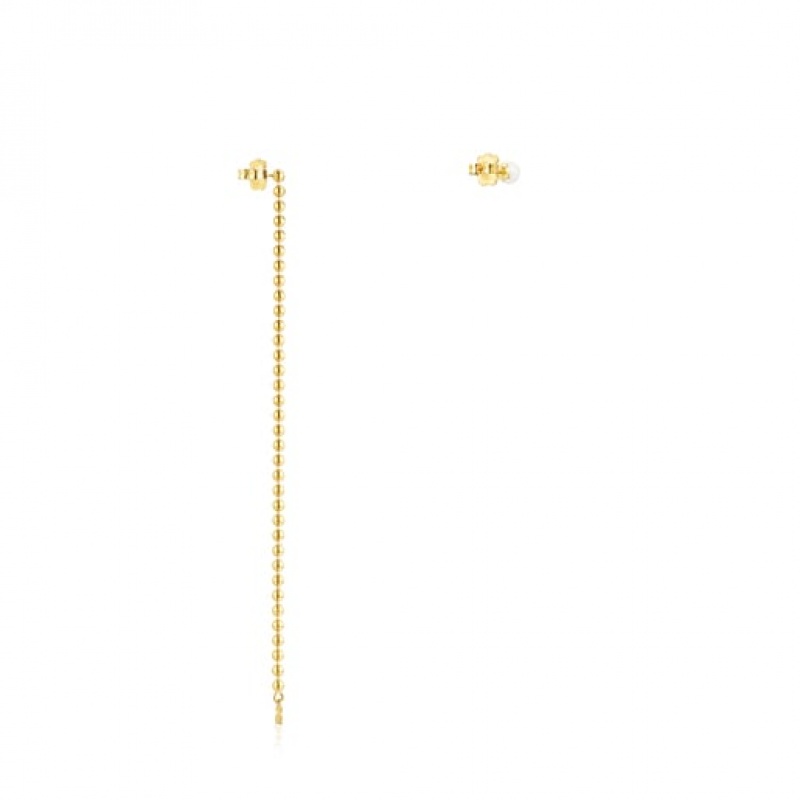 Tous Gloss Long Women's Earrings 18k Gold | KEL436058 | Usa