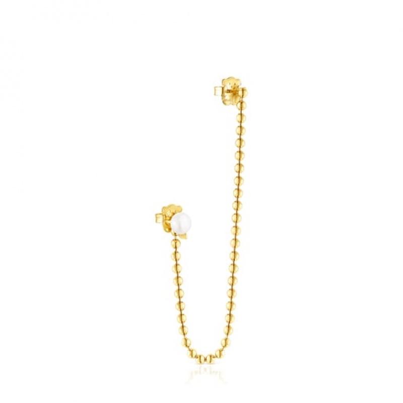 Tous Gloss Long Women's Earrings 18k Gold | KEL436058 | Usa