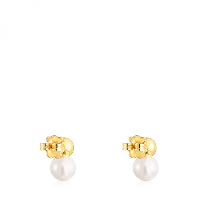 Tous Gloss Pearl Women's Earrings 18k Gold | HFN605843 | Usa