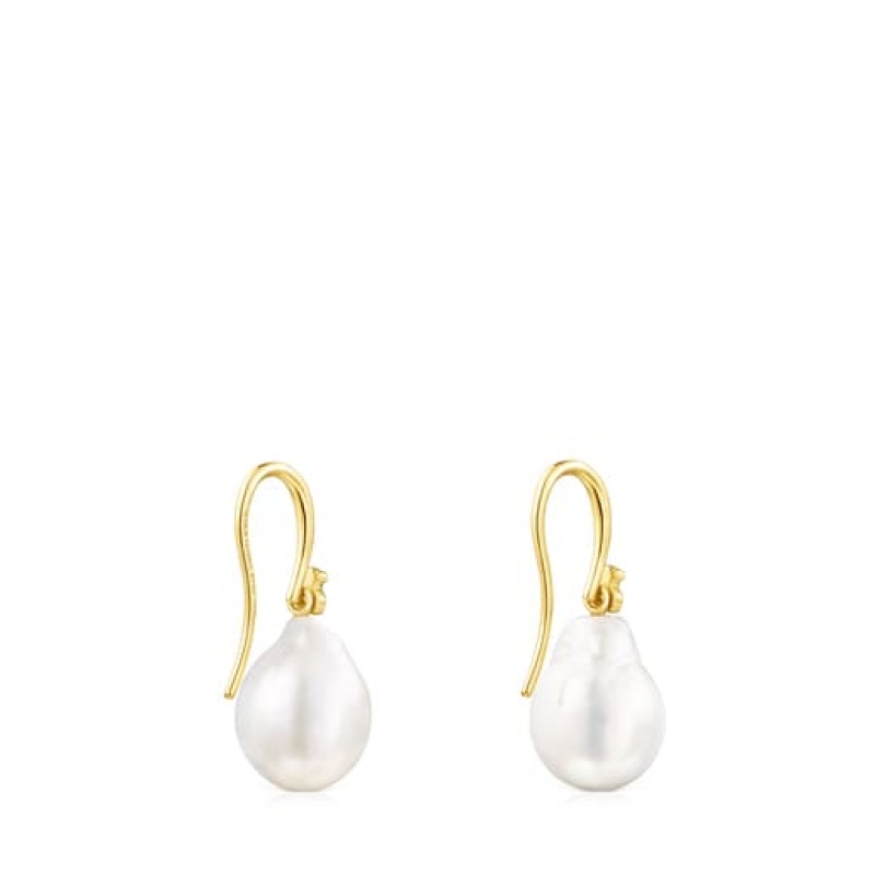 Tous Gloss Pearl Women's Earrings 18k Gold | QDV097368 | Usa