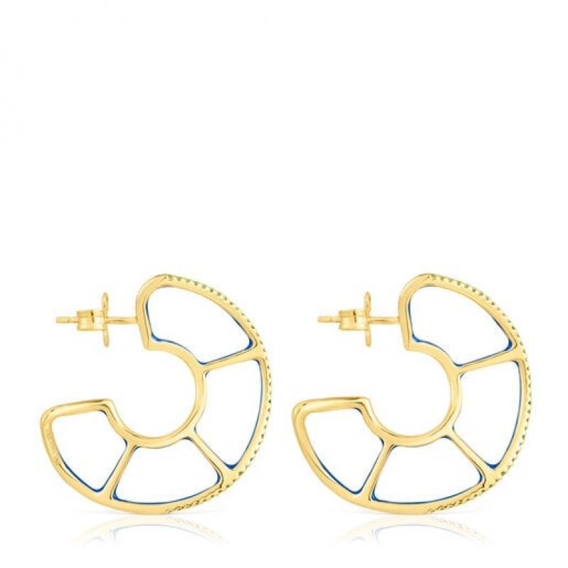 Tous Gregal Hoop Women's Earrings 18k Gold | BCV215046 | Usa