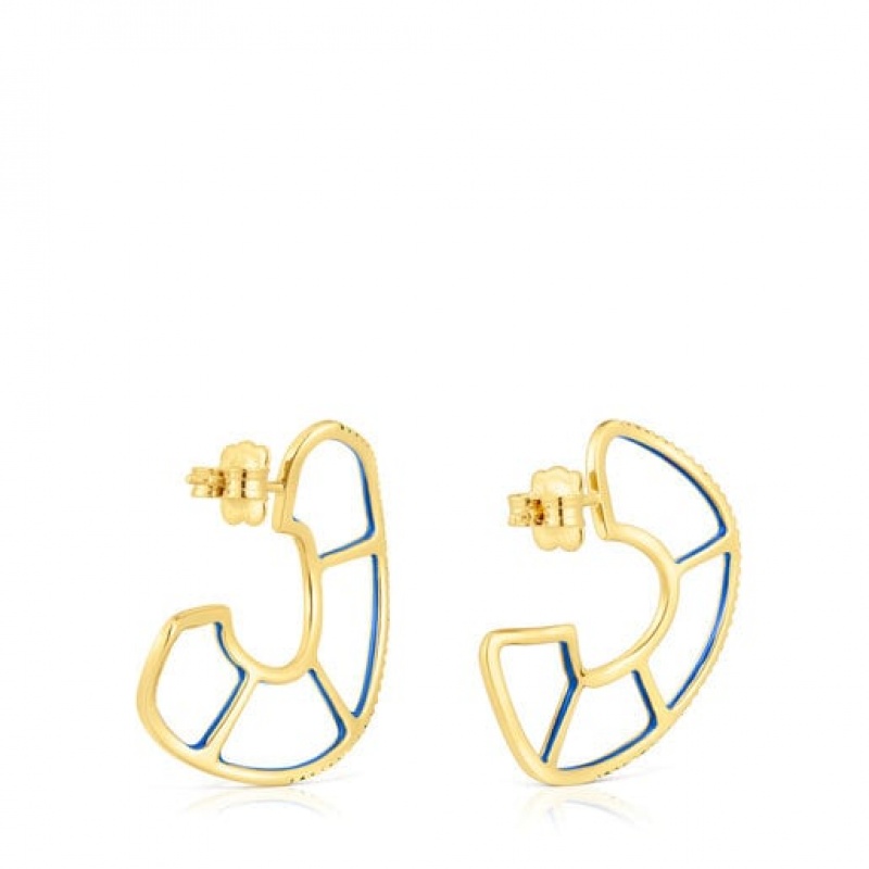 Tous Gregal Hoop Women's Earrings 18k Gold | BCV215046 | Usa