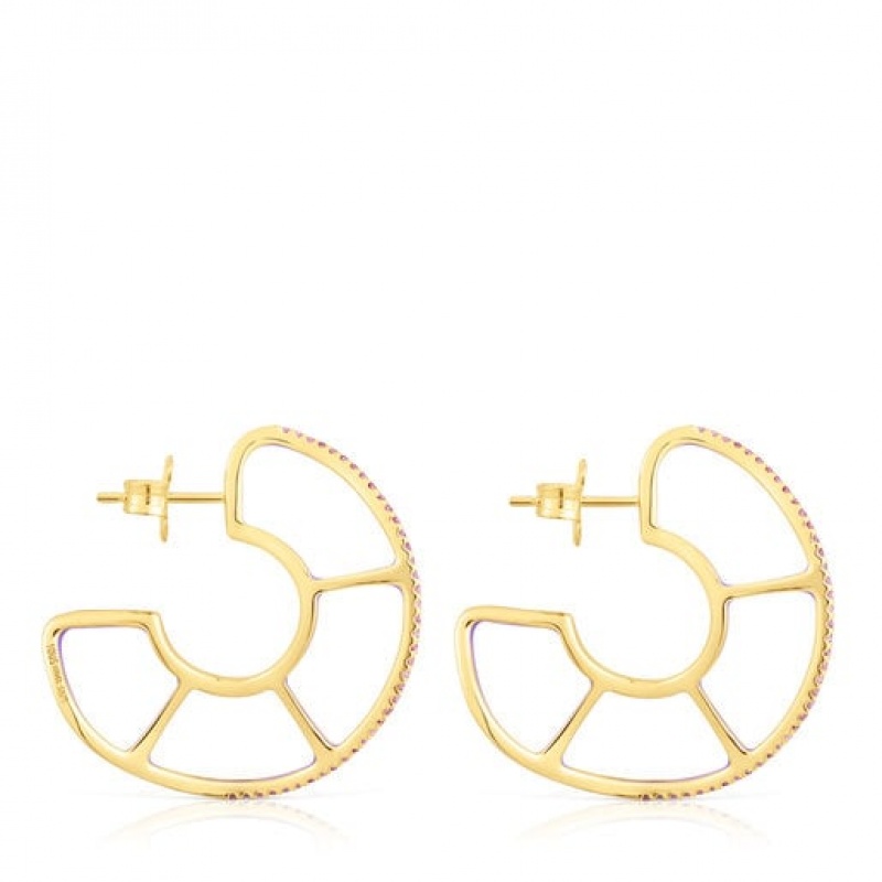 Tous Gregal Hoop Women's Earrings 18k Gold | NPM269048 | Usa