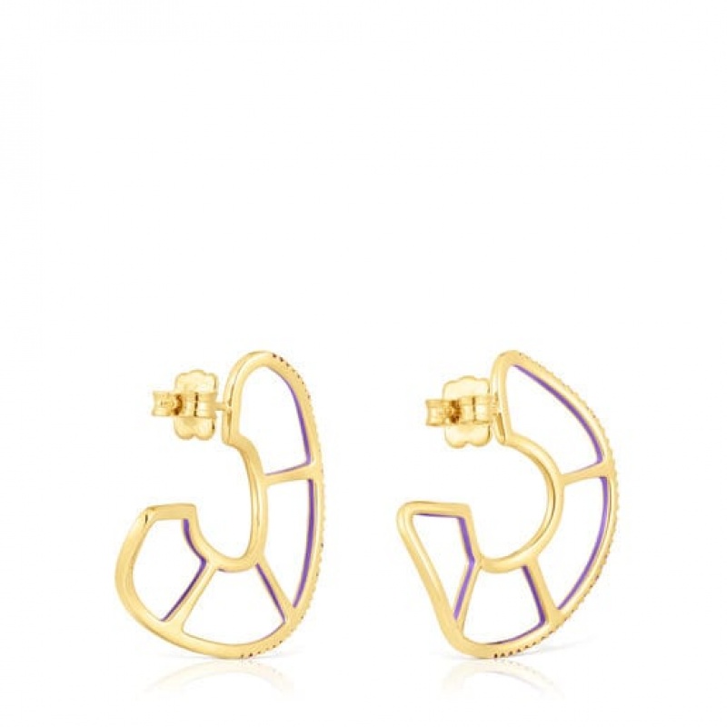 Tous Gregal Hoop Women's Earrings 18k Gold | NPM269048 | Usa