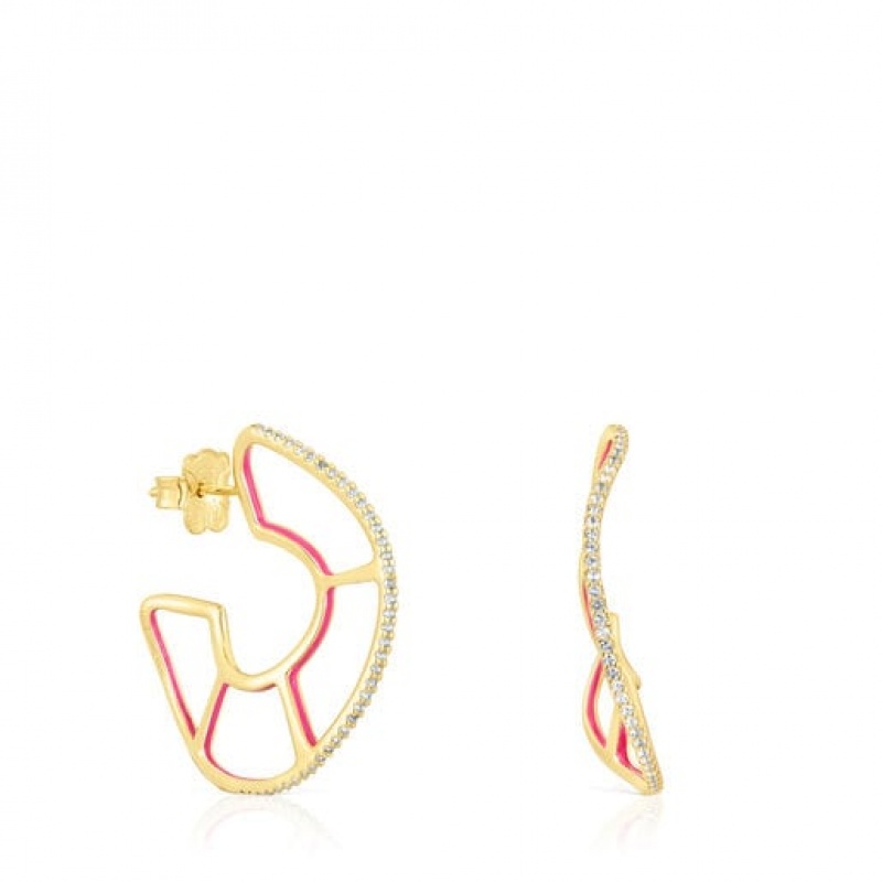 Tous Gregal Hoop Women\'s Earrings 18k Gold | MSC064973 | Usa