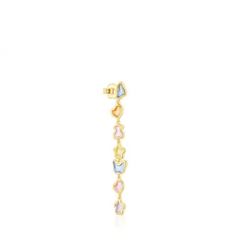 Tous Gregal Long Women's Earrings 18k Gold | KLJ908214 | Usa