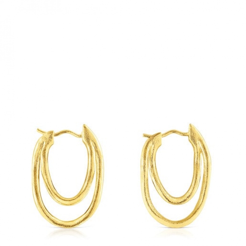 Tous Hav Hoop Women's Earrings 18k Gold | HYJ592418 | Usa