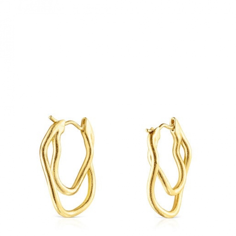 Tous Hav Hoop Women's Earrings 18k Gold | HYJ592418 | Usa