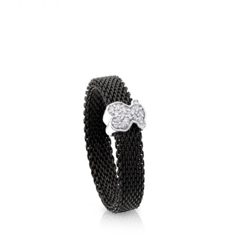 Tous Icon Mesh Diamond Women\'s Rings 18k Gold | TEZ294587 | Usa