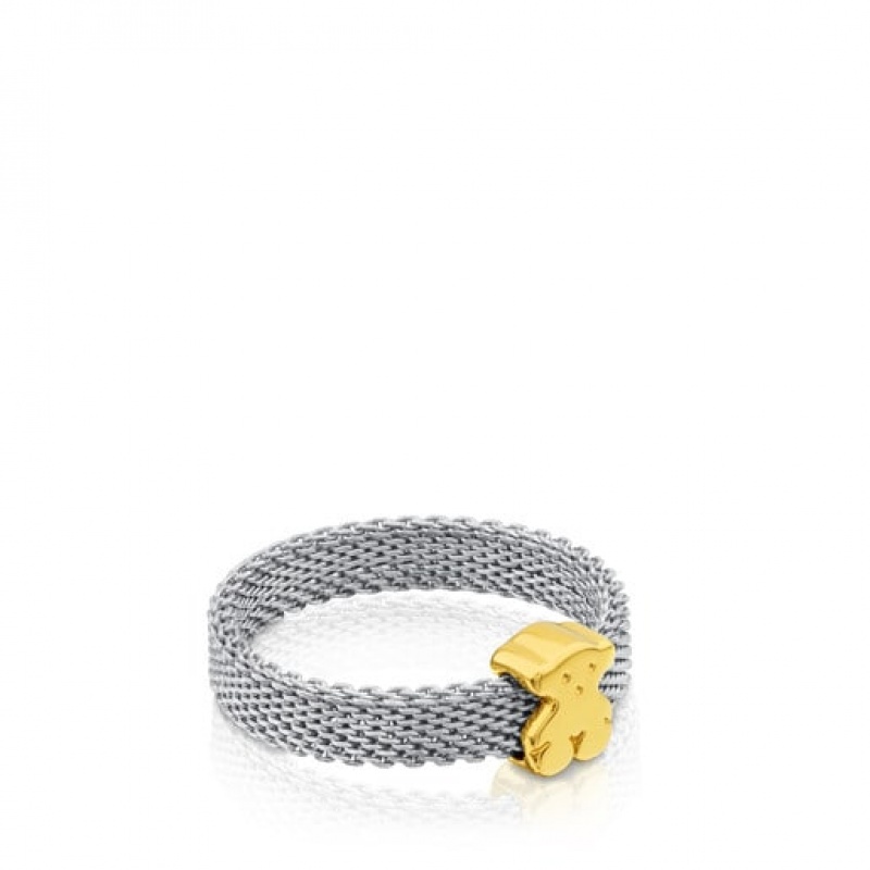 Tous Icon Mesh Small Women's Rings 18k Gold | BIJ760935 | Usa