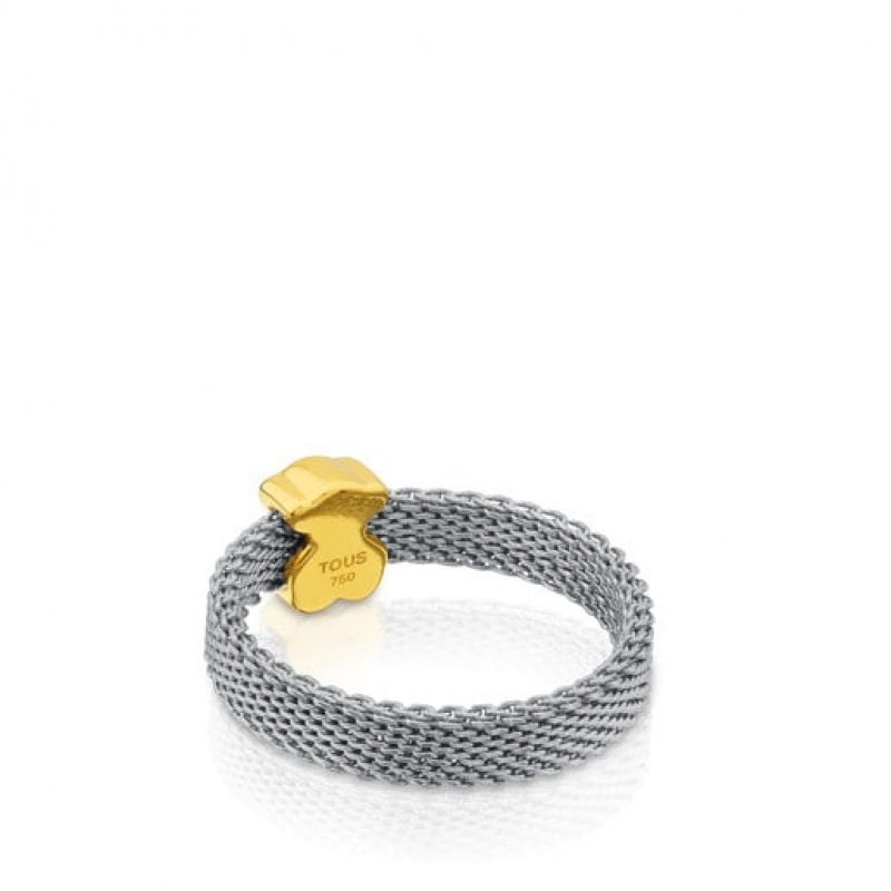 Tous Icon Mesh Small Women's Rings 18k Gold | BIJ760935 | Usa