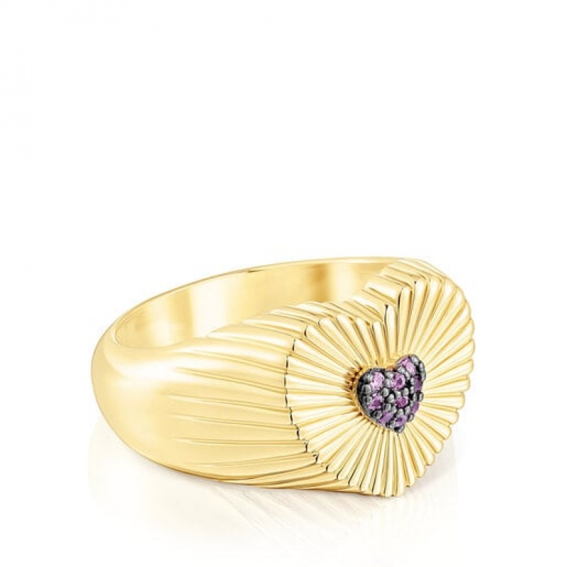 Tous Iris Motif Large Women's Rings 18k Gold | IZR524078 | Usa