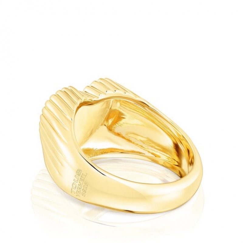 Tous Iris Motif Large Women's Rings 18k Gold | IZR524078 | Usa