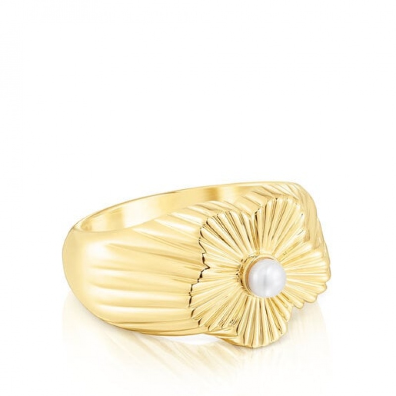 Tous Iris Motif Large Women's Rings 18k Gold | QRU504678 | Usa