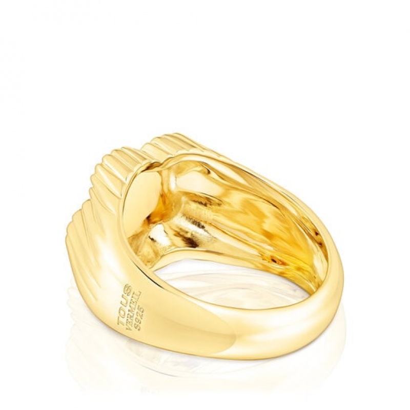 Tous Iris Motif Large Women's Rings 18k Gold | QRU504678 | Usa