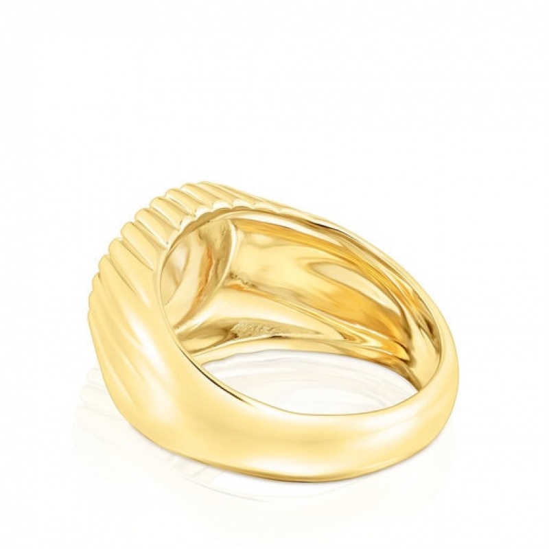 Tous Iris Motif Large Women's Rings 18k Gold | ZIH620479 | Usa