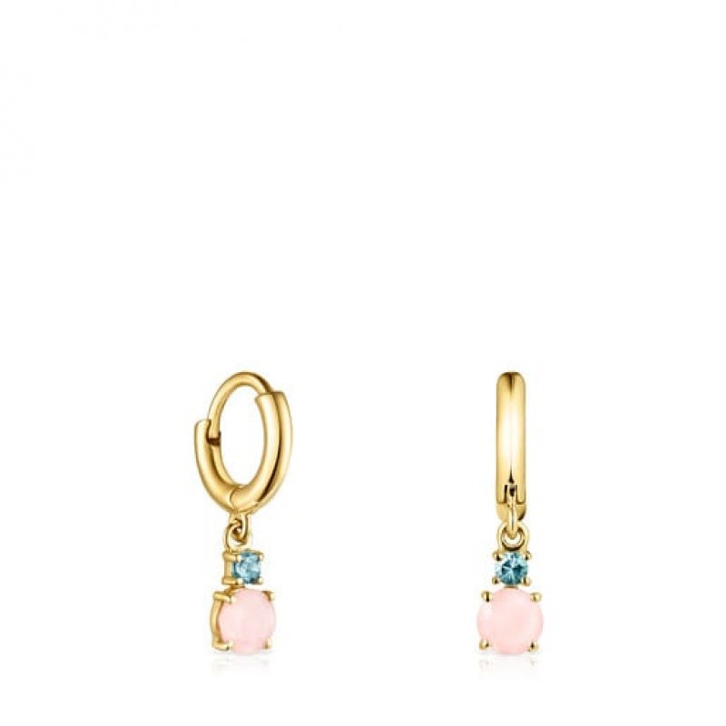 Tous Ivette Hoop Women\'s Earrings 18k Gold | YQF540276 | Usa