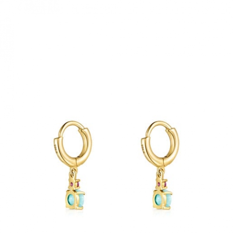 Tous Ivette Hoop Women's Earrings 18k Gold | AJV290586 | Usa