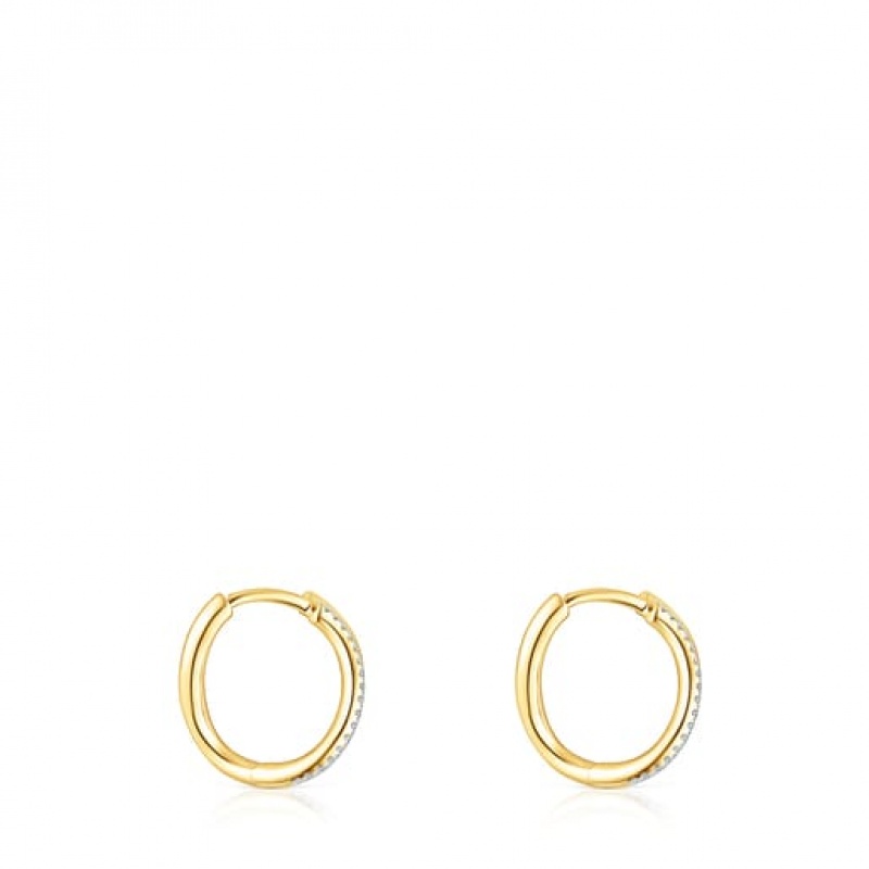 Tous Joyas Trazables Hoop Women's Earrings 18k Gold | DPY193275 | Usa