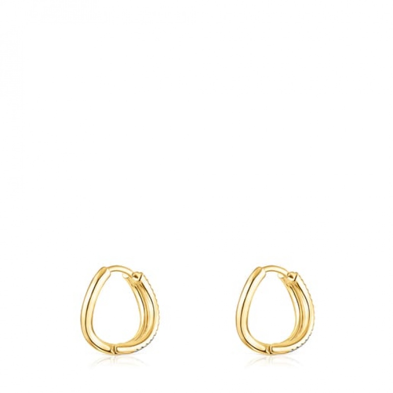 Tous Joyas Trazables Hoop Women's Earrings 18k Gold | DPY193275 | Usa