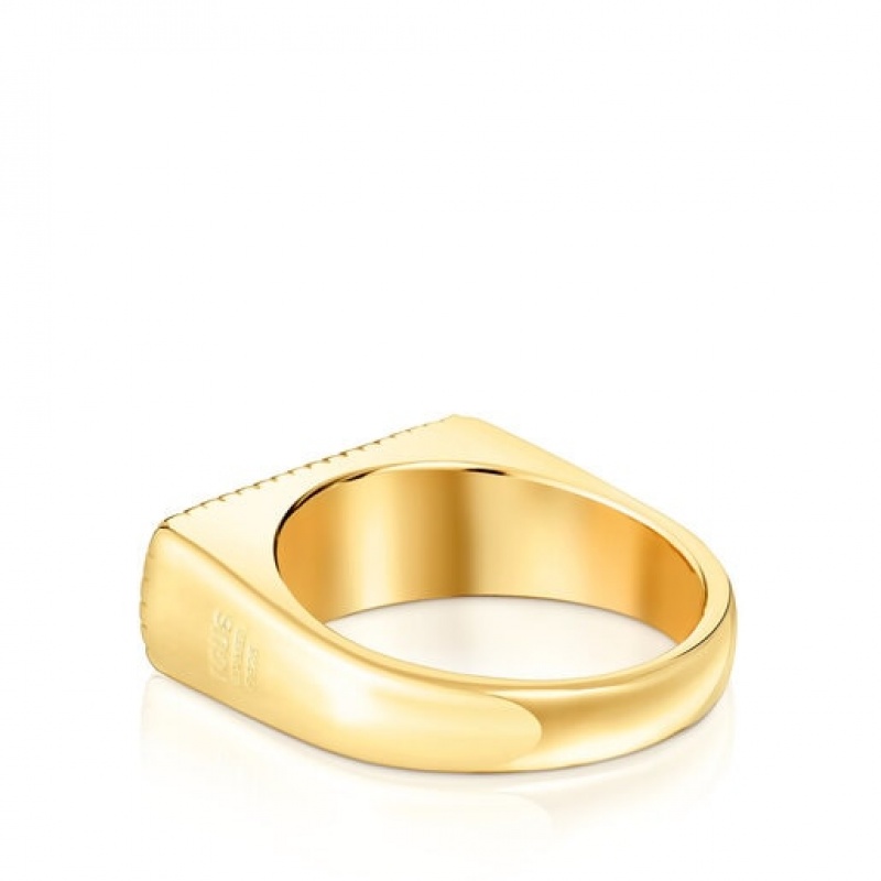 Tous Logo Diamond Women's Rings 18k Gold | XFG756384 | Usa