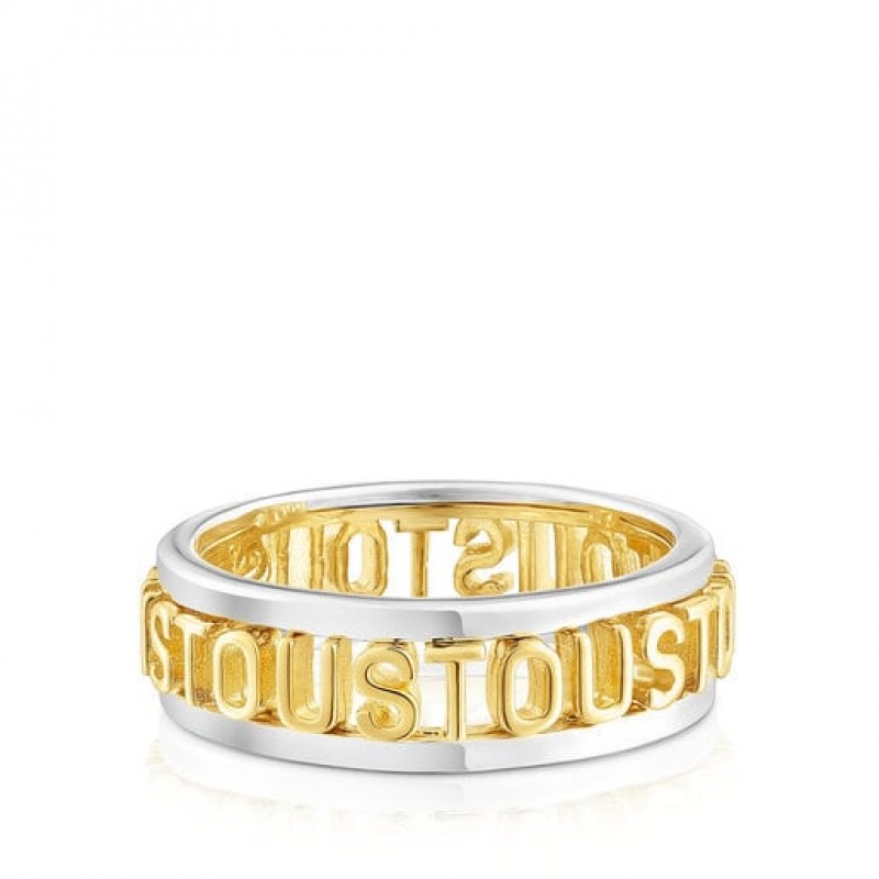 Tous Logo Medium Women's Rings 18k Gold | RCZ186253 | Usa