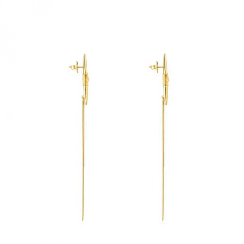 Tous Lure Long Women's Earrings 18k Gold | OWQ253608 | Usa