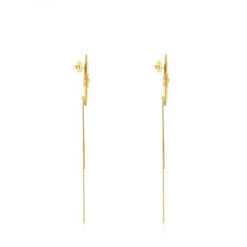 Tous Lure Long Women's Earrings 18k Gold | OWQ253608 | Usa