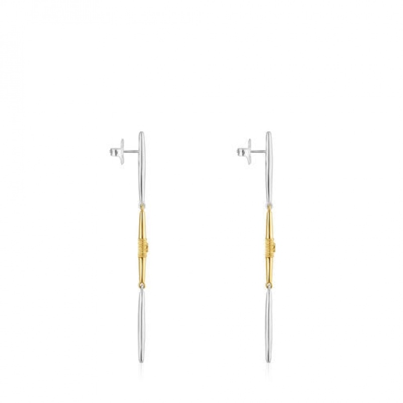 Tous Lure Long Women's Earrings 18k Gold | YFI615879 | Usa